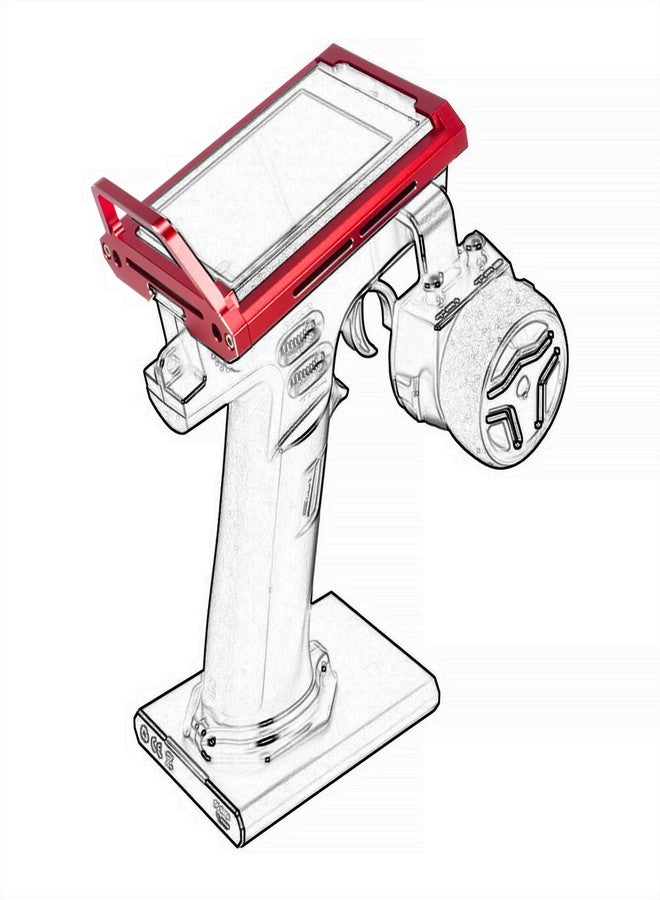 TOOMOD Aluminum Alloy RC Remote Radio Controller Bracket Holder Transmitter Protector Frame for Flysky Noble NB4 Pro NB4 Lite NB4 Protect Support (Red) - Image 1